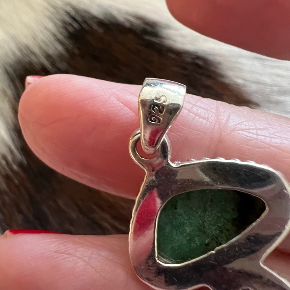 ❤️ White Water Turquoise Sterling Navajo 2 Stone Pendant 1.69” L - 6.2 Gram - Picture 8 of 12